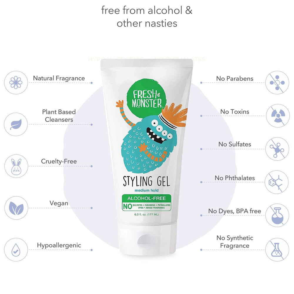 Gel Fresh Monster pour tous types de cheveux enfants, style polyvalent.