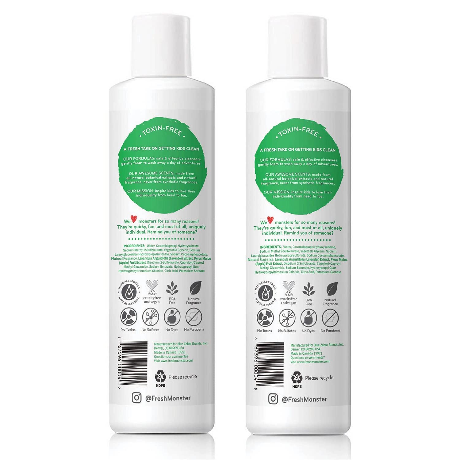 Fresh Monster – mousse douce 2-en-1, parfum naturel et sans larmes.