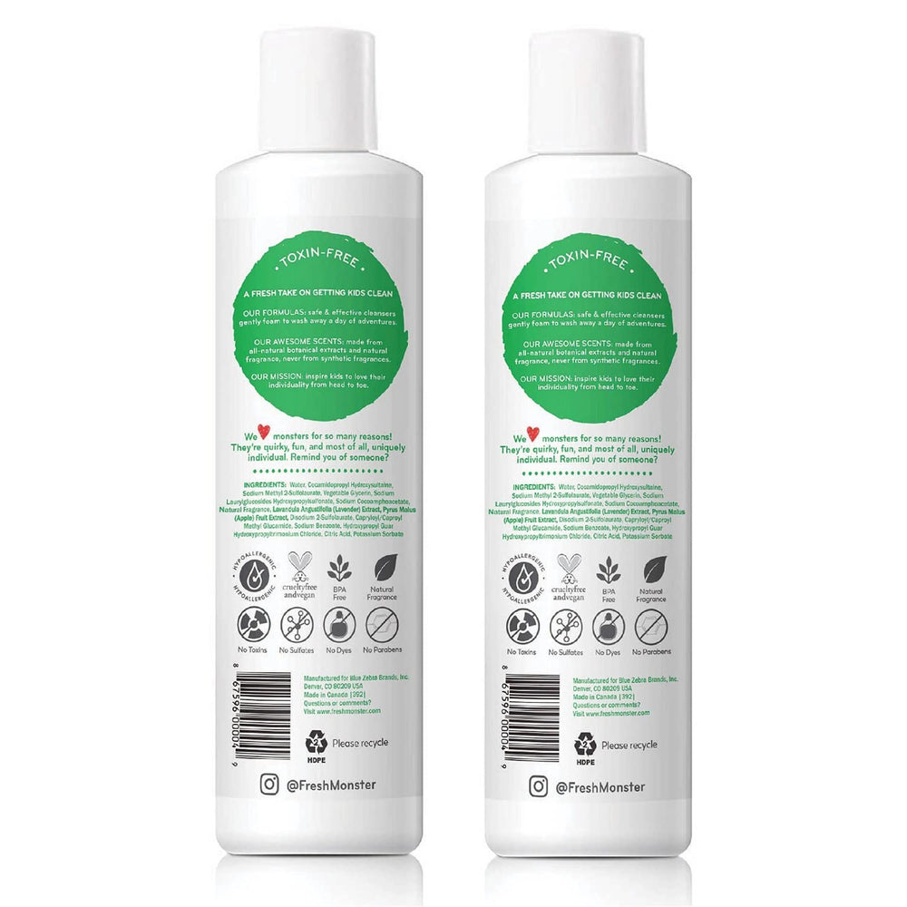 Fresh Monster – mousse douce 2-en-1, parfum naturel et sans larmes.