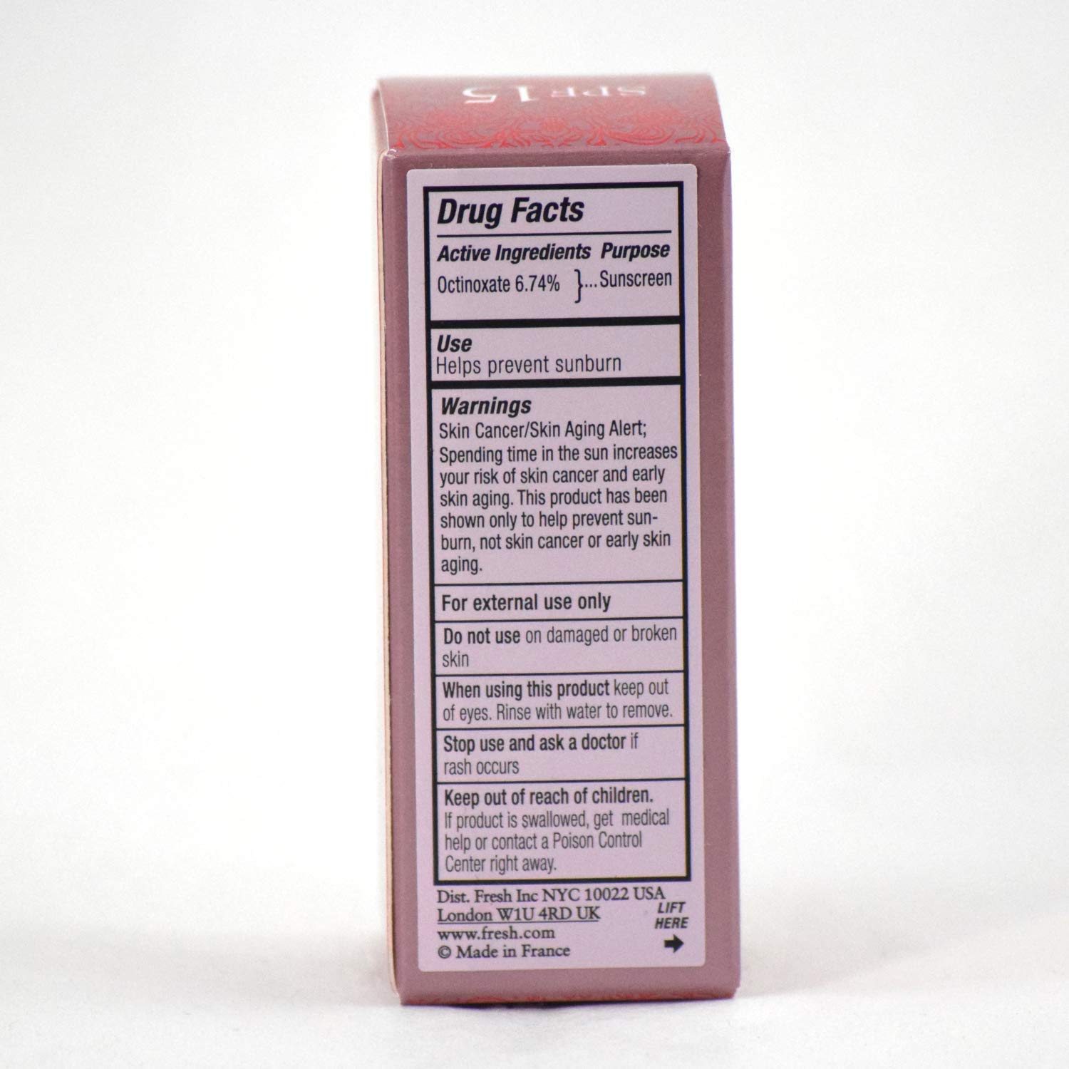 Fresh Sugar Lip Treatment SPF 15 Rose – flacon compact idéal pour le sac à main.