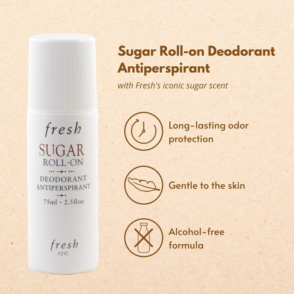 Fresh Sugar Roll-On Déodorant 75 ml, application fluide et absorption rapide.