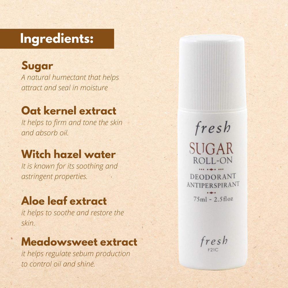 Fresh Sugar Roll-On Déodorant 75 ml, senteur sucre frais pour une fraîcheur durable.