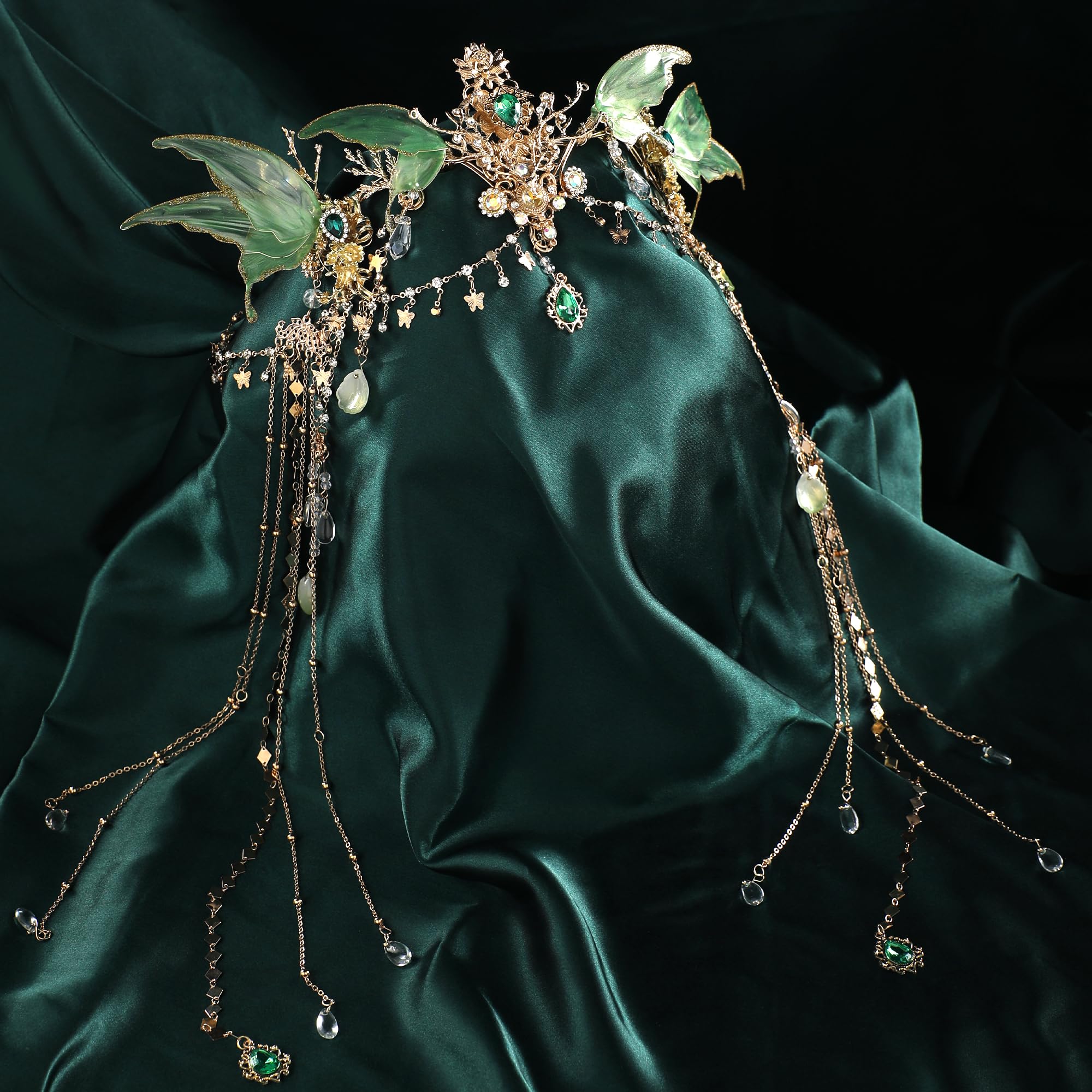 Freshme couronne elfique couture renaissance, pièce maîtresse pour festival médiéval.