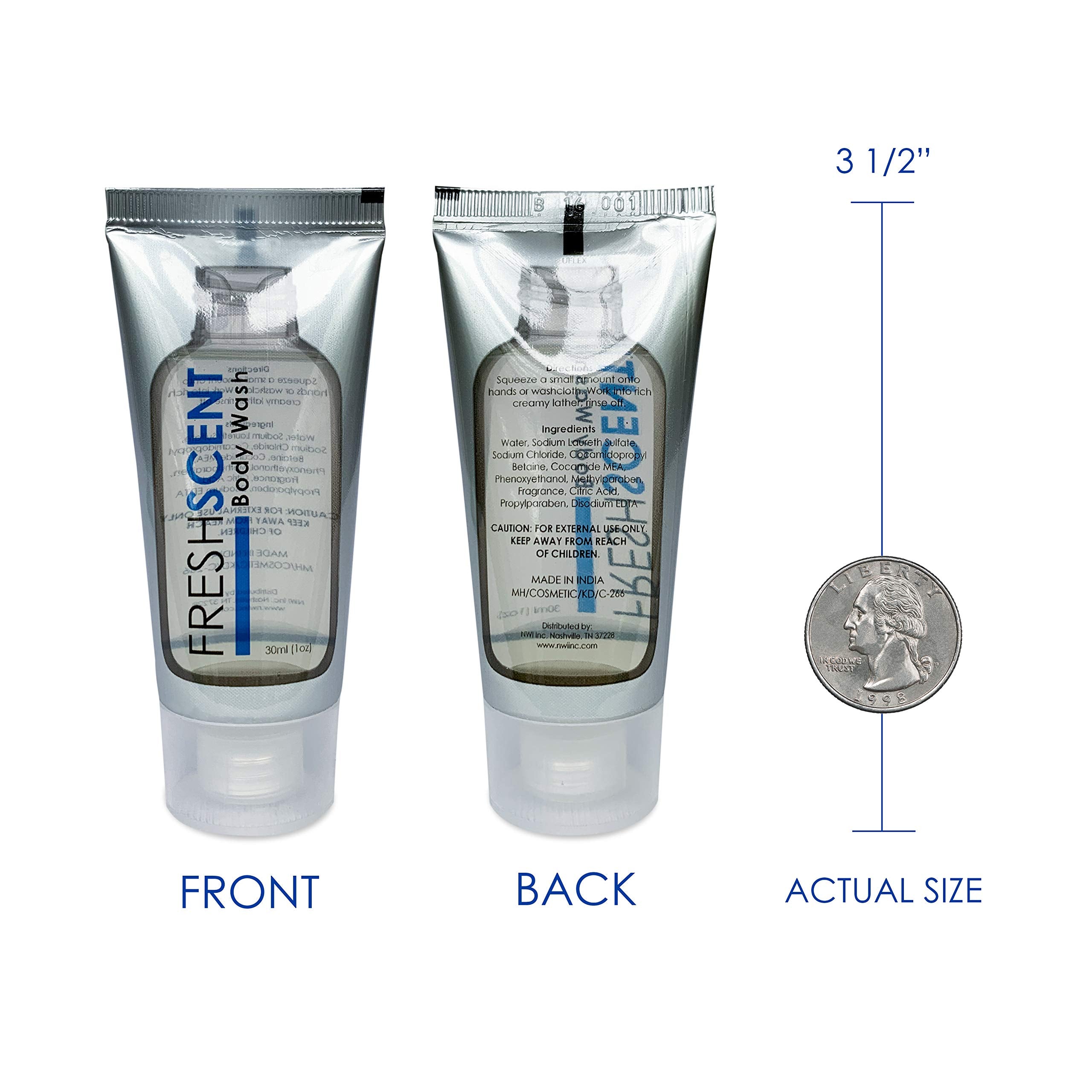 Freshscent Body Wash avec sceau en aluminium pour prévenir les fuites en stockage.