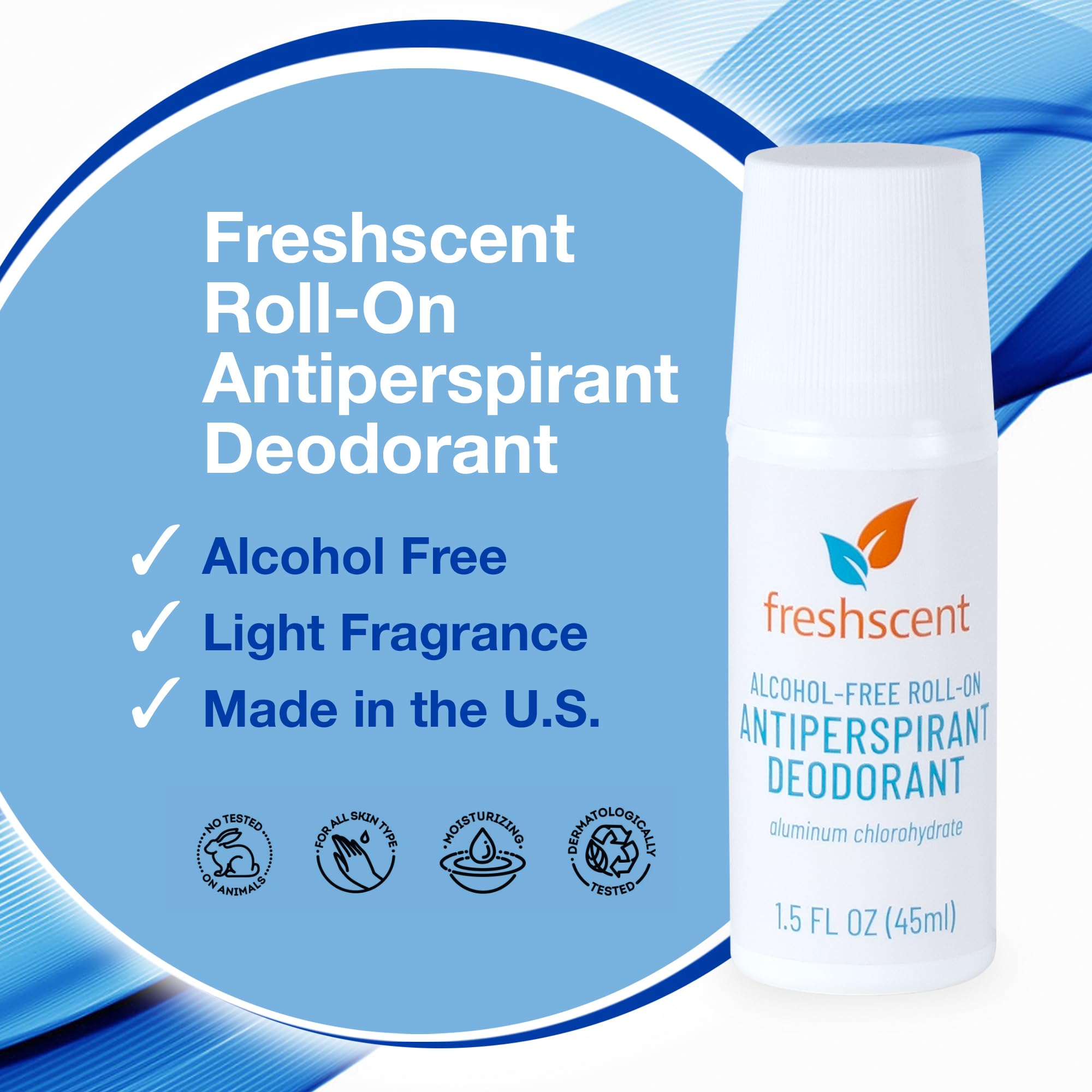 Freshscent déodorant bille sans alcool, texture légère pour une application douce.