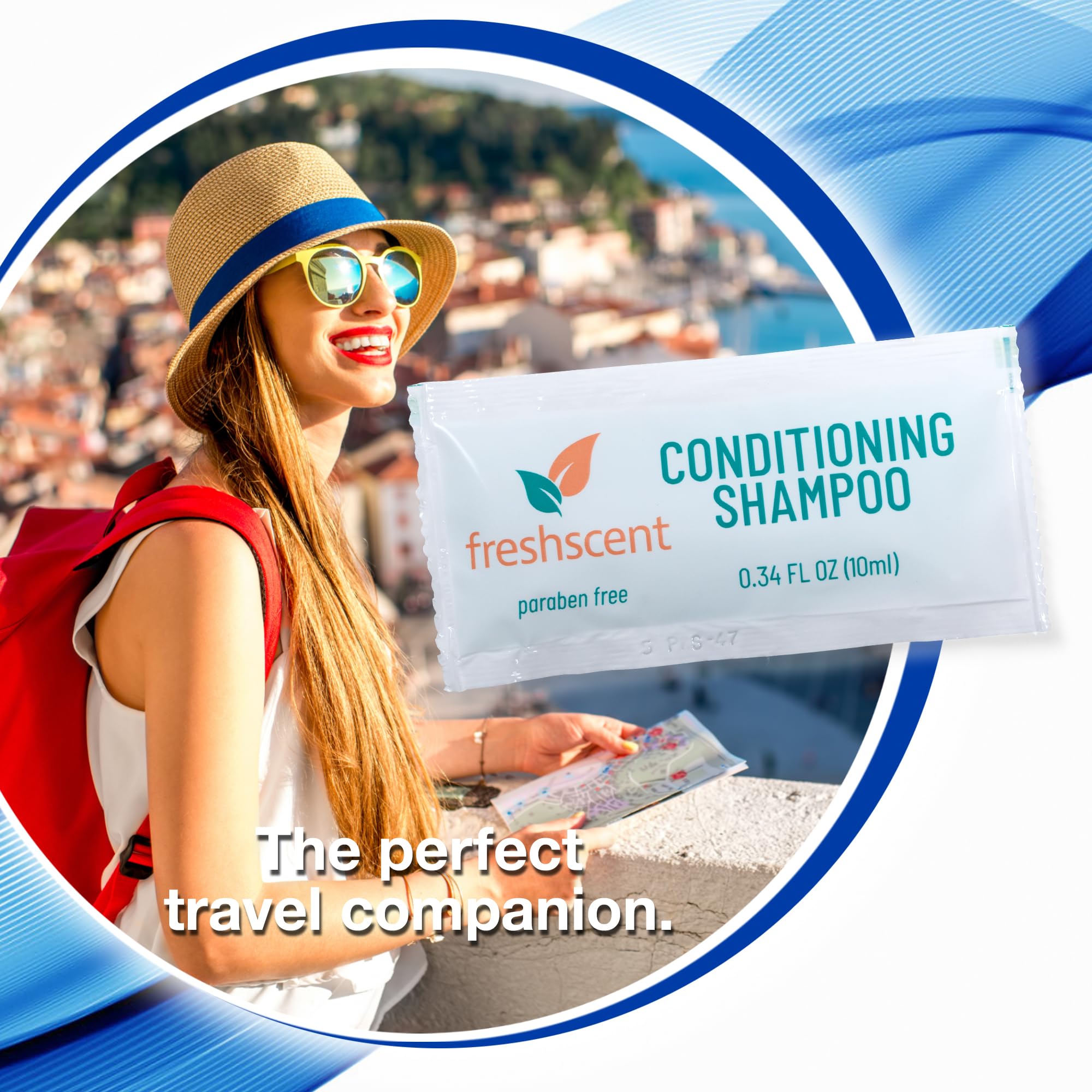 Freshscent shampoing-conditionnant ouverture facile, gain de temps en déplacement.