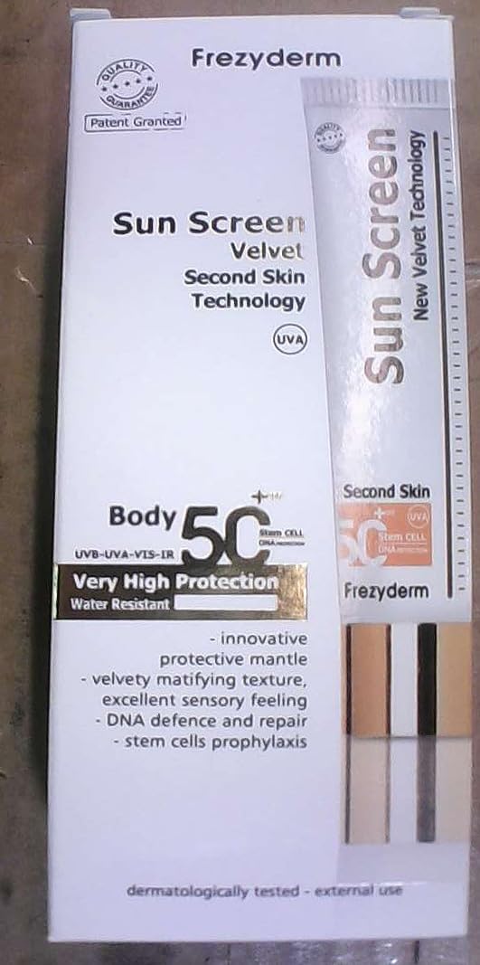 Texture veloutée FREZYDERM Velours avec absorption rapide sur peau.