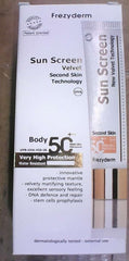 Texture veloutée FREZYDERM Velours avec absorption rapide sur peau.