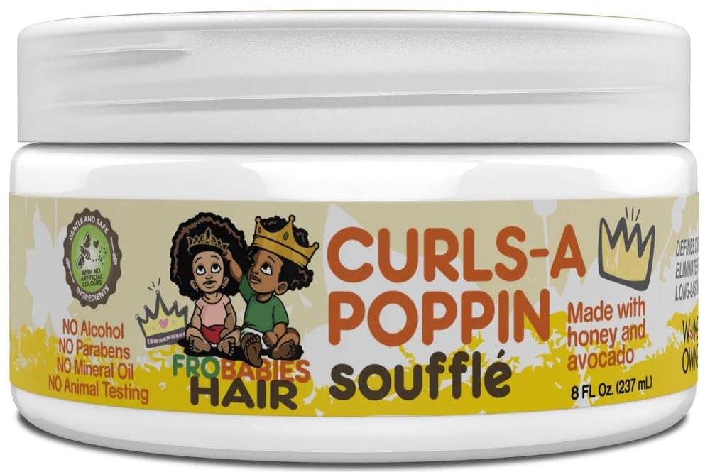 FroBabies Hair Curls-A-Poppin Soufflé sur flacon, définition naturelle des boucles.