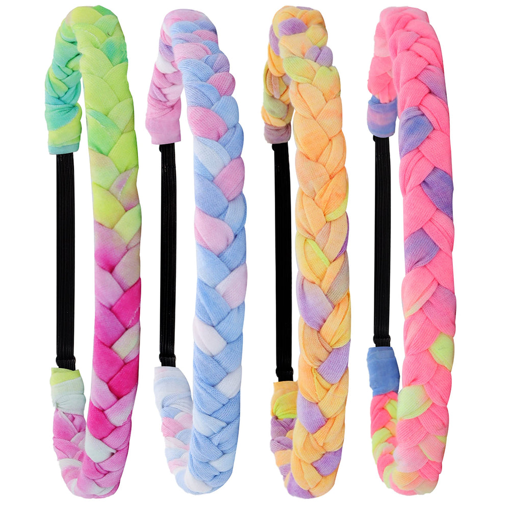 Bandeau tressé arc-en-ciel FROG SAC pour filles, confort toute la journée.