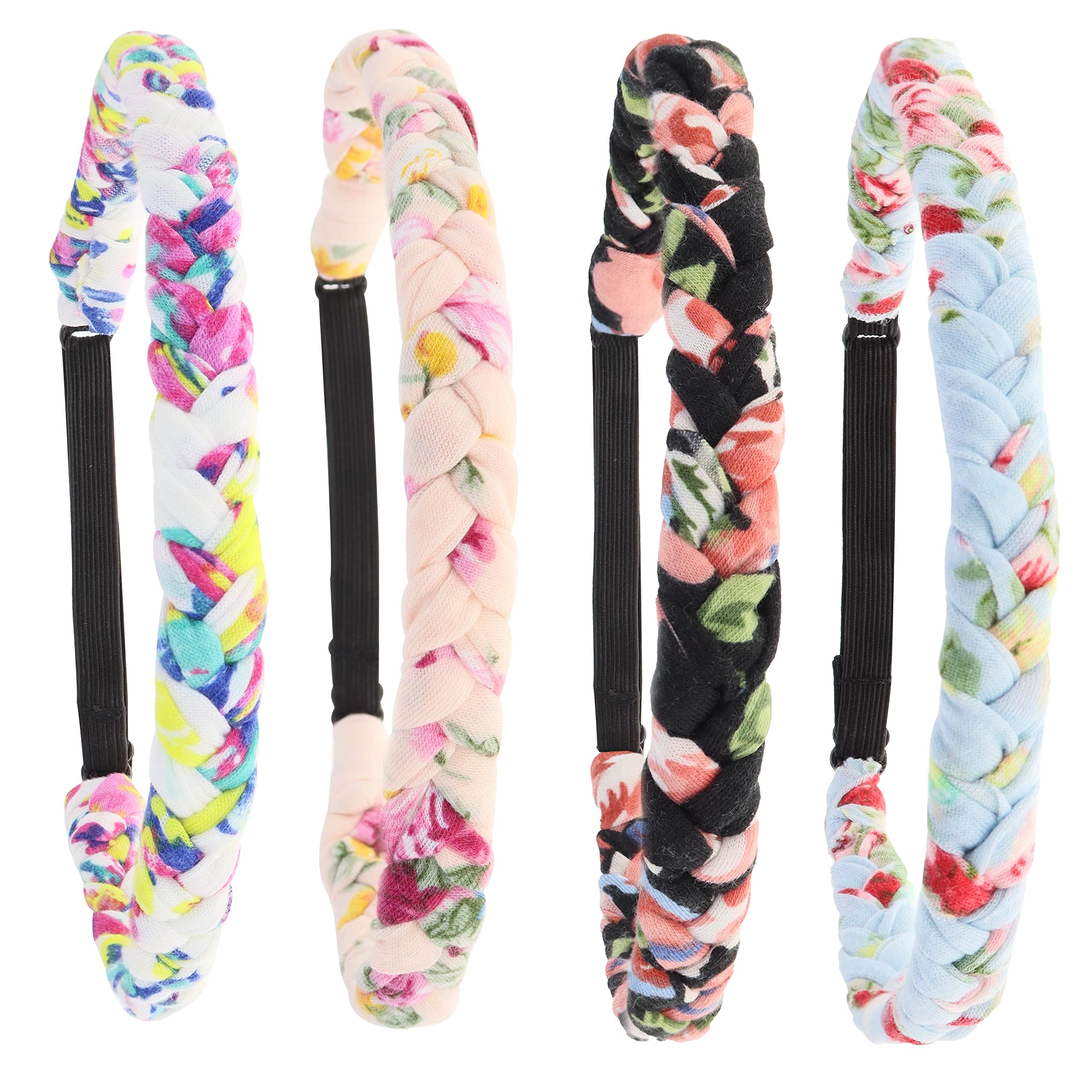 FROG SAC serre-têtes floraux tresse quadruple, confortables et réglables pour toutes les têtes