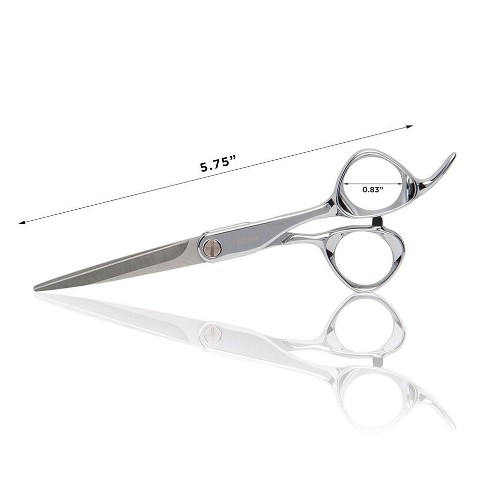 Fromm Explore 5-75 ciseaux professionnels pour coupes propres sur cheveux mouillés.
