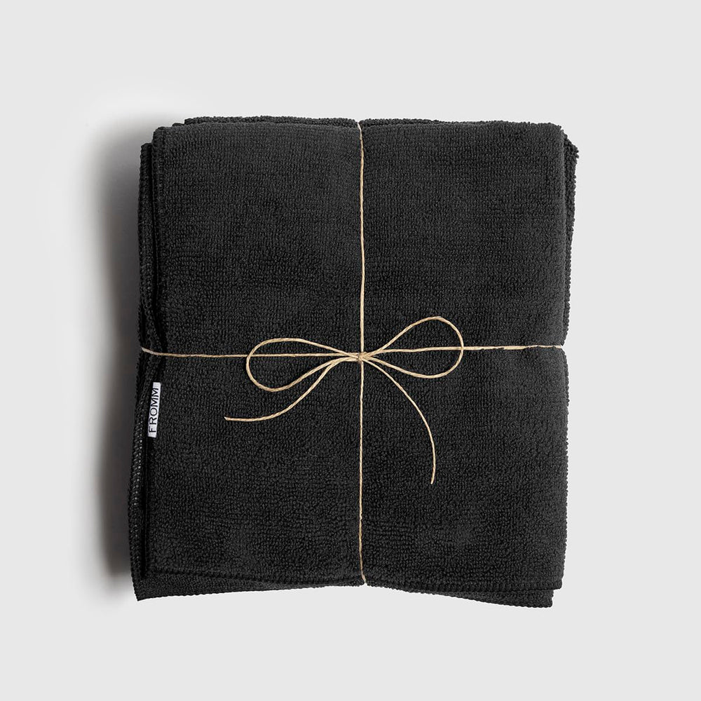 Fromm Softees serviette microfibre noir – idéale en salon, spa et salle de sport