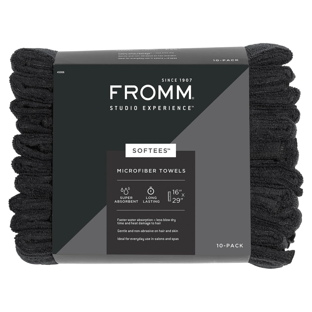 Fromm Softees serviette microfibre cheveux noir 16x29 – absorption rapide pour séchage efficace