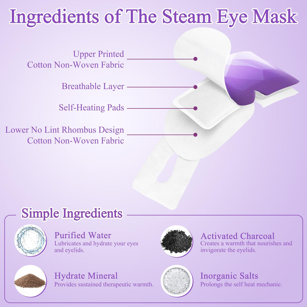 FRSHMORN masque yeux doux non-tissé lavande pour relaxation à domicile.