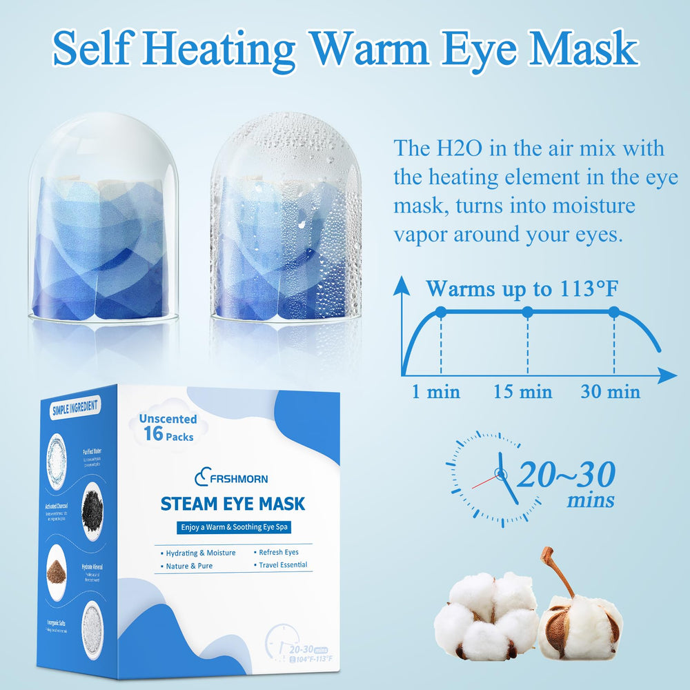 FRSHMORN masque yeux vapeur, textile doux offrant un confort durable.