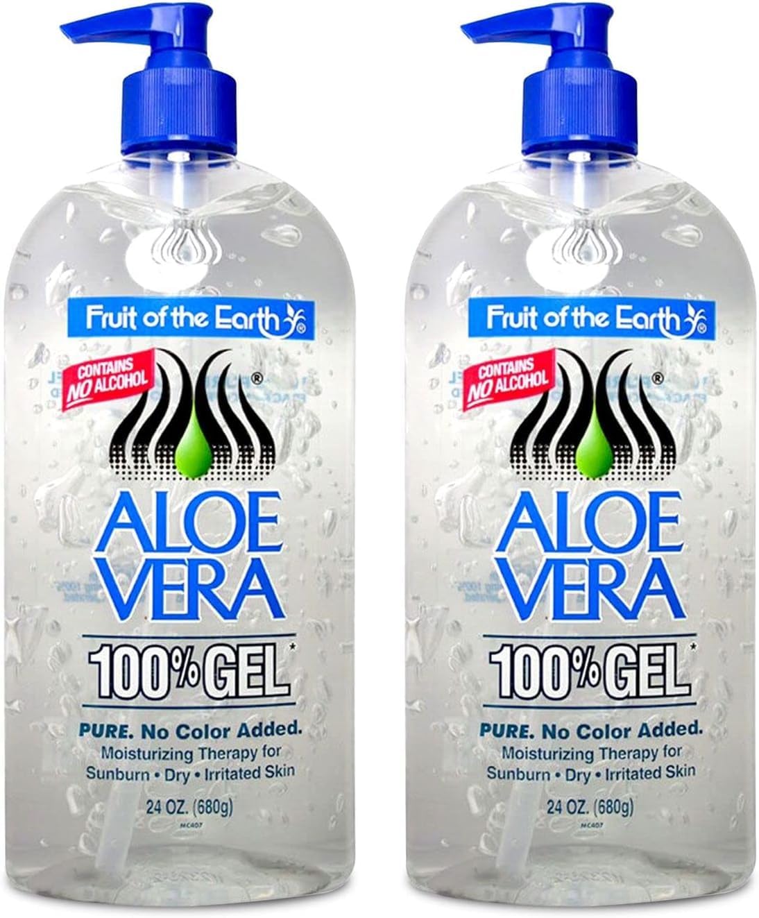 Fruit of the Earth Aloe Vera 100% Gel, flacon avant, apaise et hydrate la peau