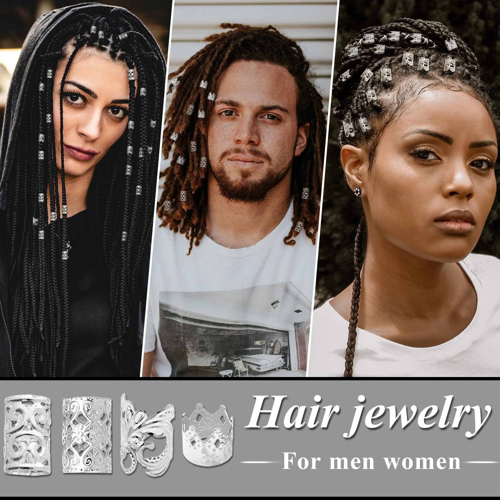 Fscwlmon cercles sur tresses, allure moderne et flexible.