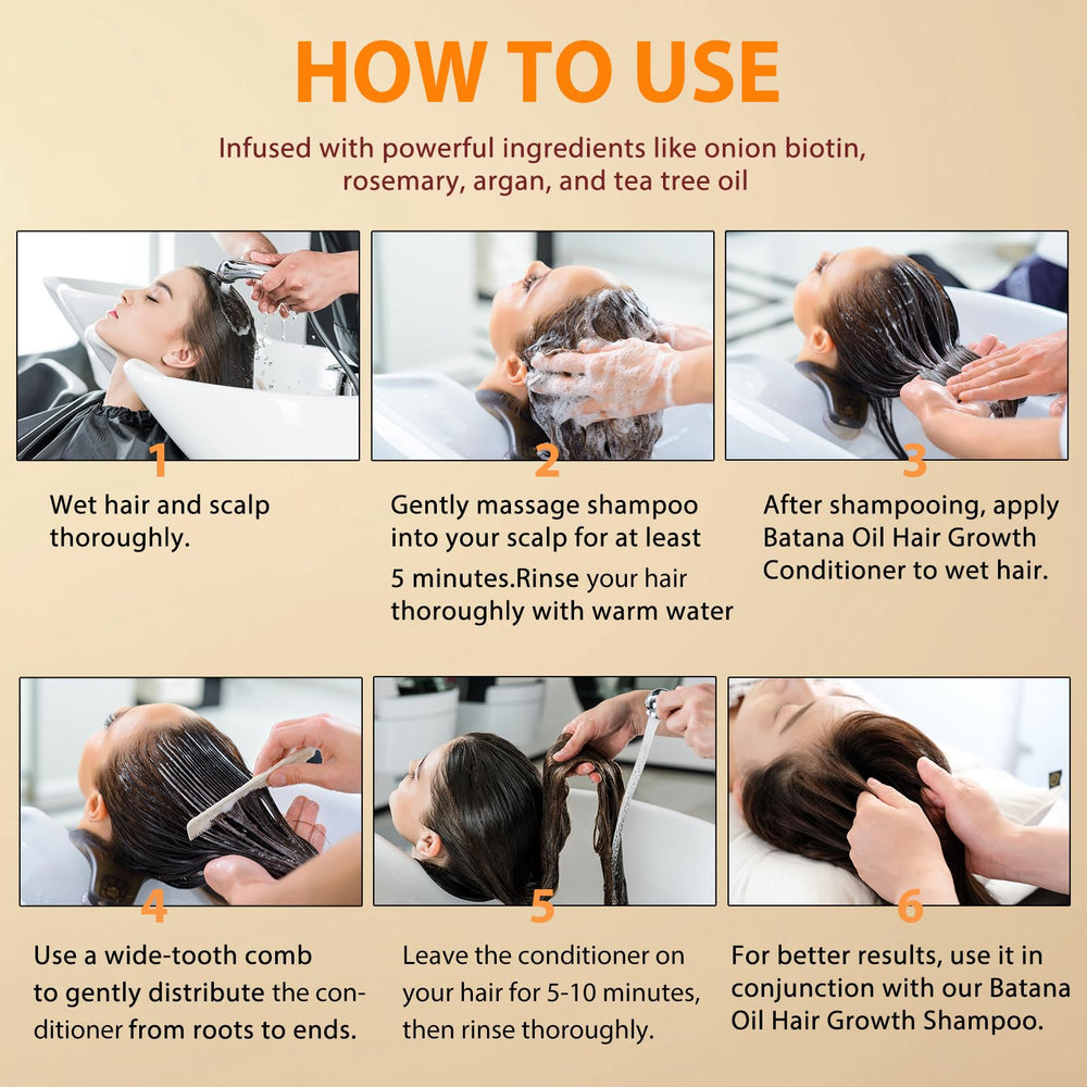 Routine capillaire quotidienne Batana FSLHCY pour cheveux sains et équilibrés.
