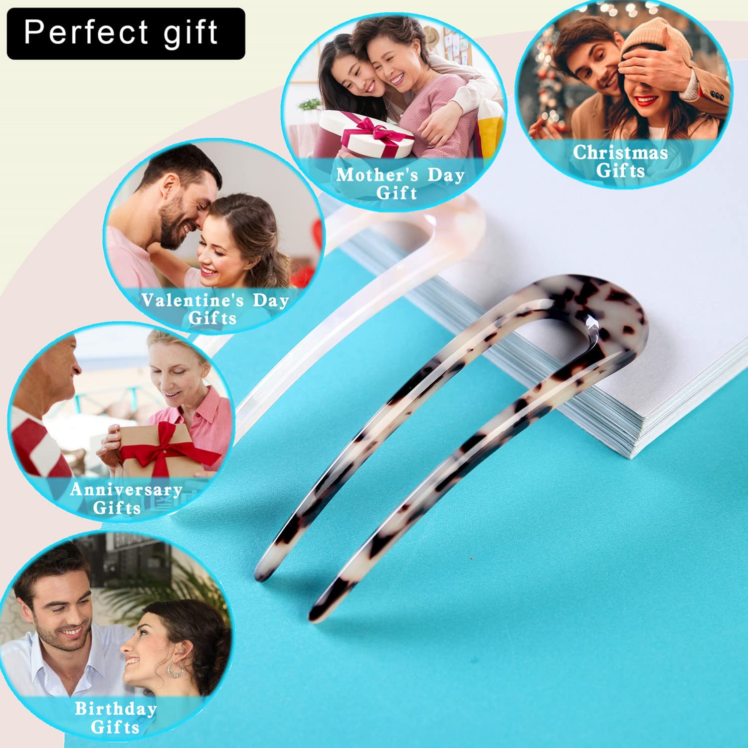 Pince-chignon Fsmiling tortue, léger et discret pour look raffiné.
