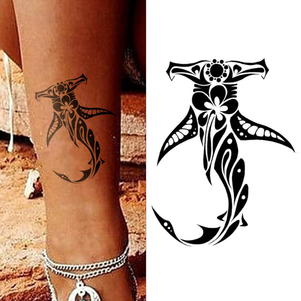 FTVLTAT tatouage temporaire requin sur peau, effet dynamique et résistant à la vie active.
