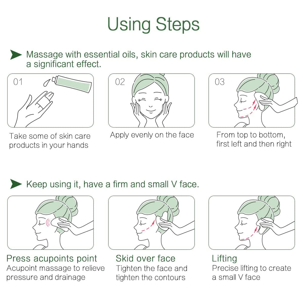 FUANKANG Gua Sha cou-visage-pierre-verte s'intègre facilement à votre routine quotidienne.