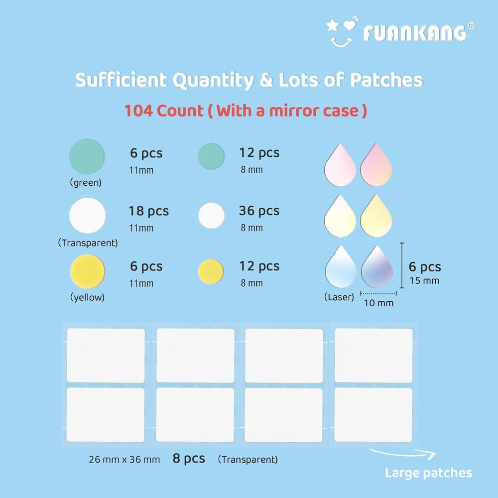 FUANKANG patch rond transparent 10 mm couvrance légère et rapide