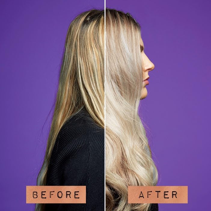 Fudge Clean Blonde, cheveux blonds nourris et lumineux après utilisation.