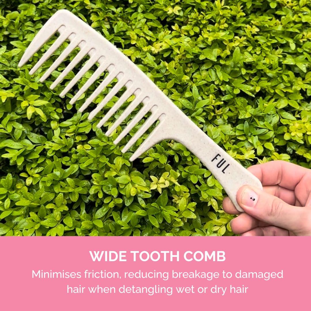 FUL peigne à dents larges pour extensions et perruques, démêlage sans accrocs.