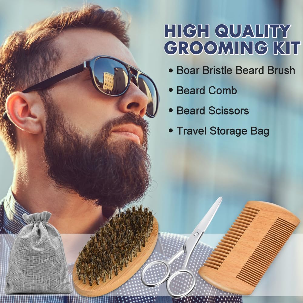 Brosse barbe FullLight Tech en poils de sanglier – démêle et sublime l'éclat.