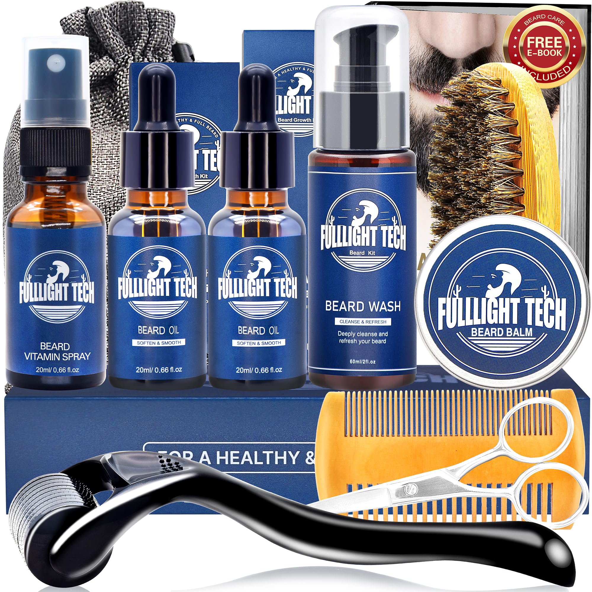 Kit entretien barbe FullLight Tech, tout-en-un pour un look soigné au quotidien.