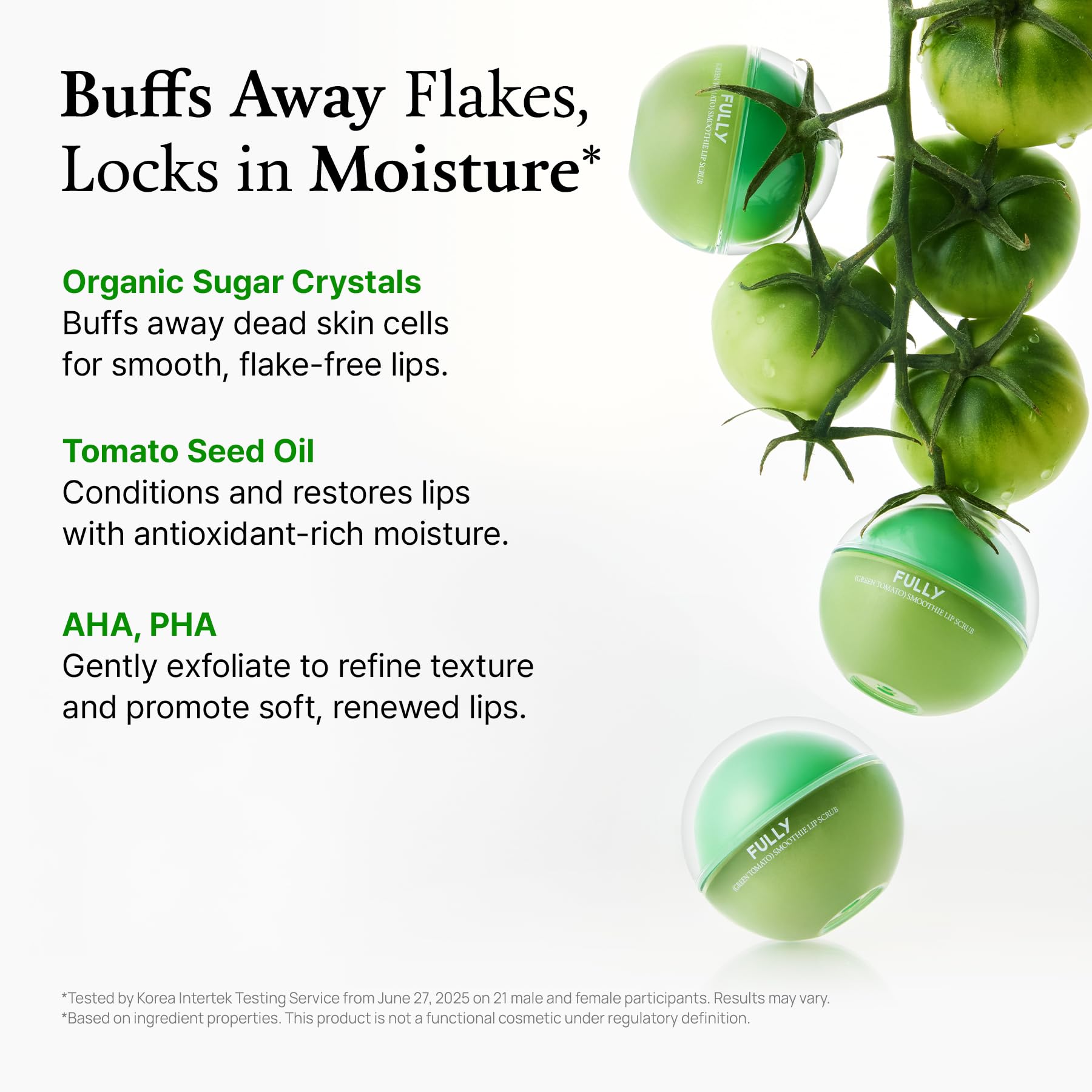 FULLY application sur lèvres montrant une texture lisse et hydratante