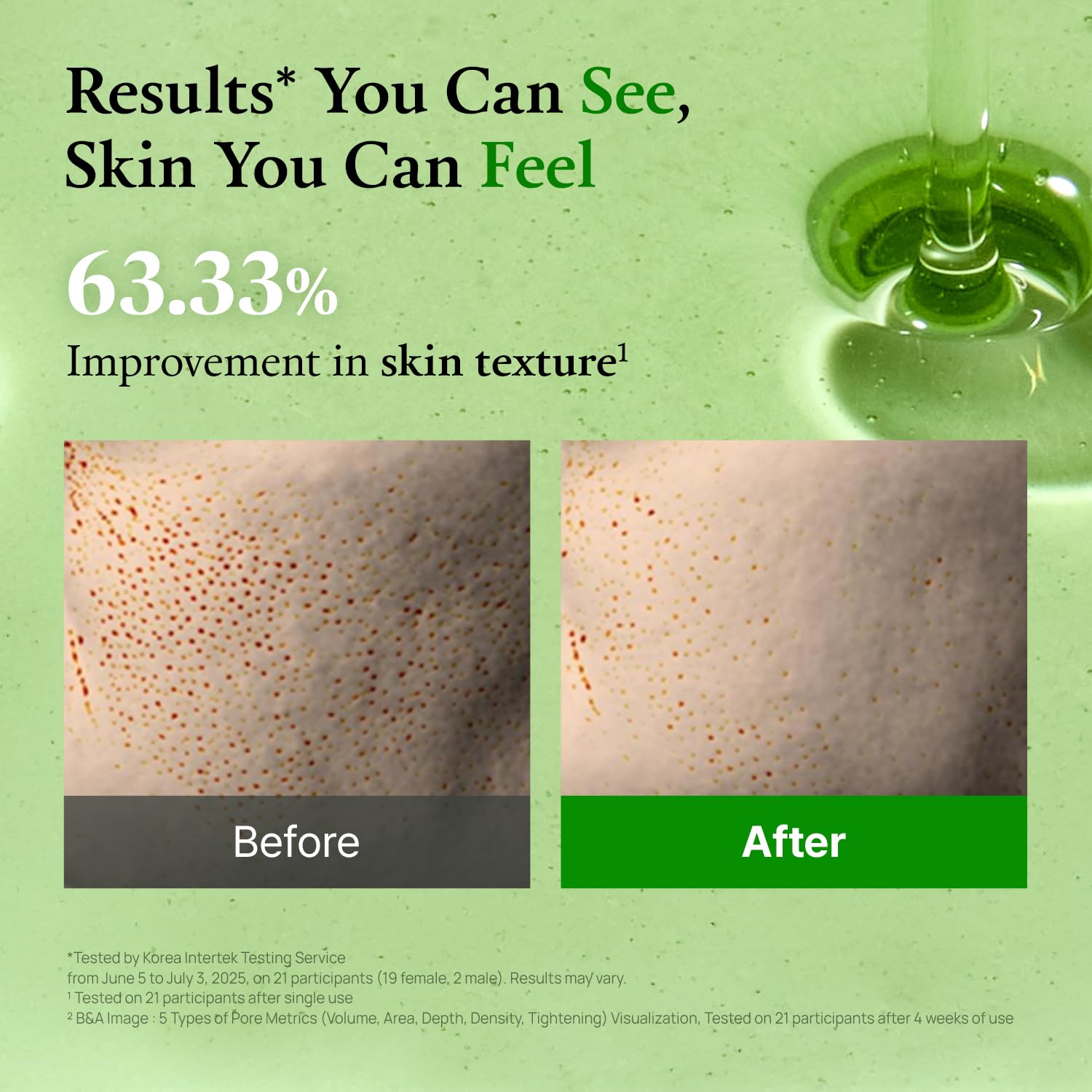 FULLY pores resserrés et texture plus lisse grâce à Tomate Verte 20.