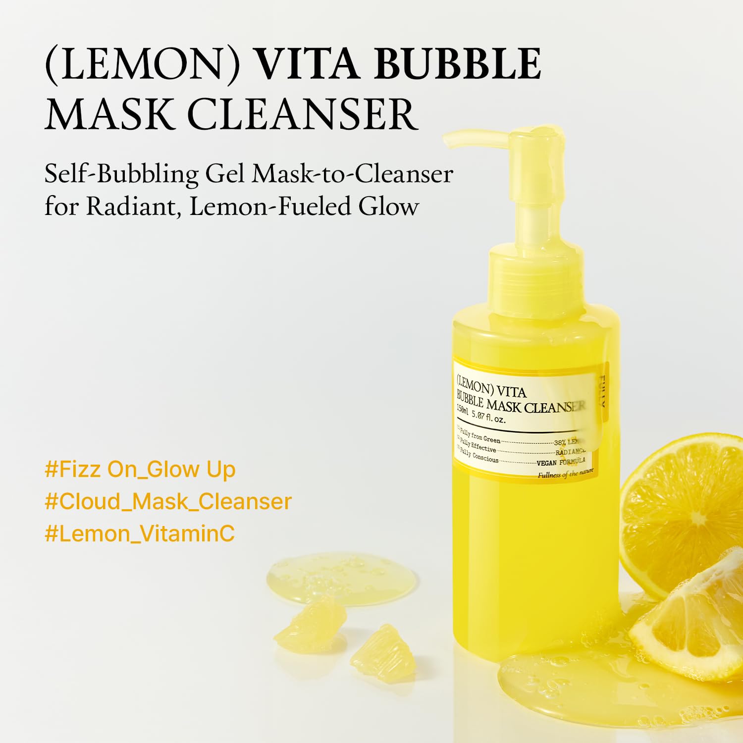 FULLY Lemon Vita gel-mousse-visage commence à mousser en 30 secondes.