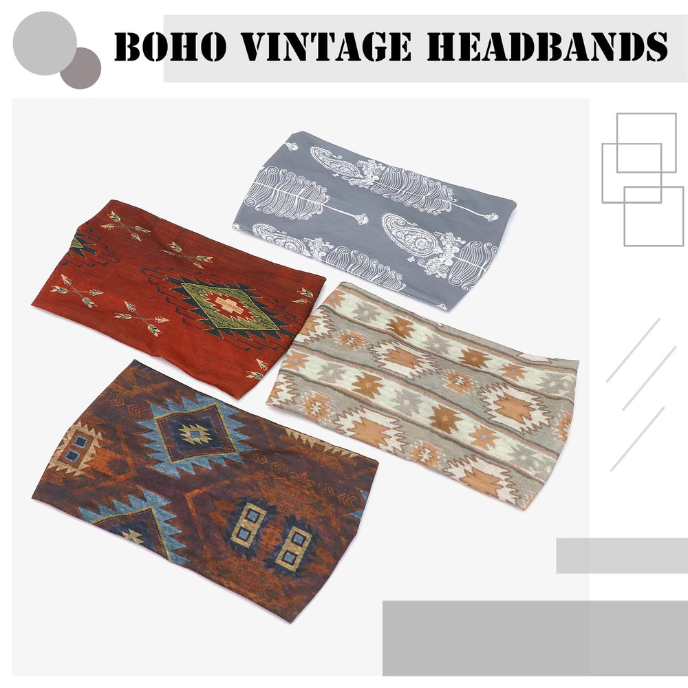 Fulztey bandeau boho imprimé vert, protège les cheveux en exercice.