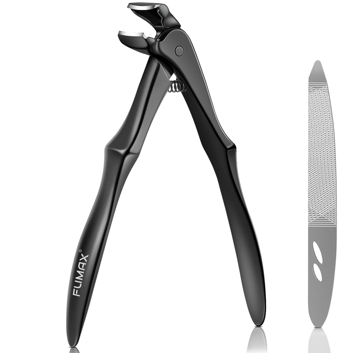FUMAX coupe-ongles homme à poignée longue pour une prise en main confortable.