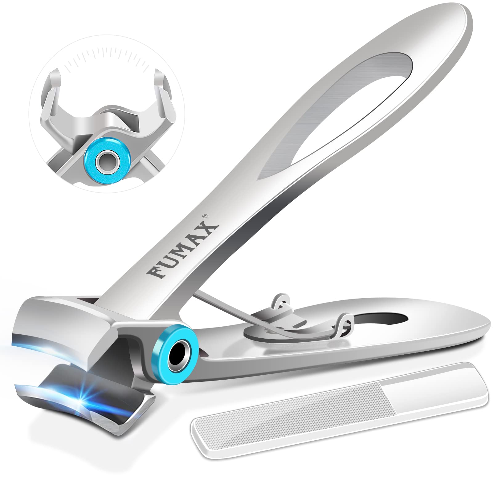FUMAX Coupe-ongles senior, grande ouverture, facilite la coupe des ongles épais.