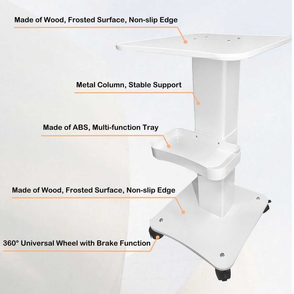 Matériau aluminium et plateau bois du chariot FUMOLEER pour durabilité et style.