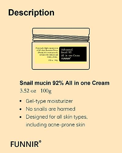 FUNNIR texture gel légère creme mucin escargot pénétration rapide