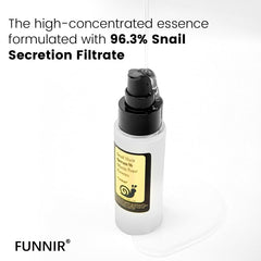 Emballage éthique de FUNNIR Escargot Mucin 96% respectueux de l’environnement.
