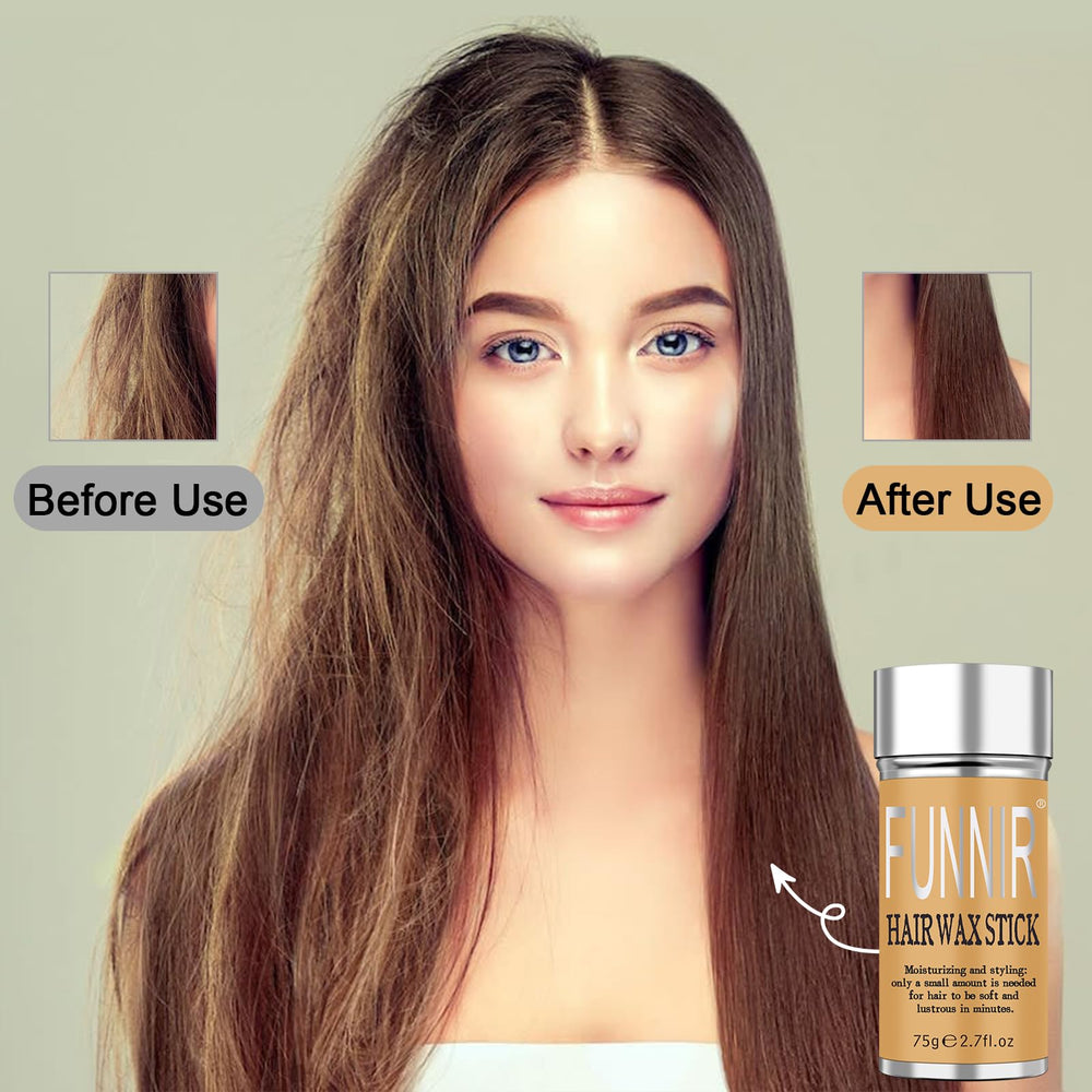 FUNNIR Hair Wax Stick suitable for all hair types and colors.