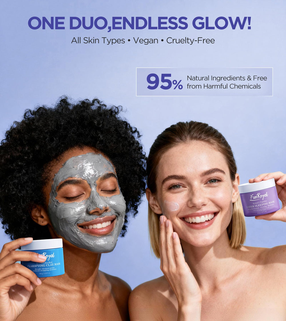 FunRoyal Glow Masks Set spa routine on vanity for at-home glow.