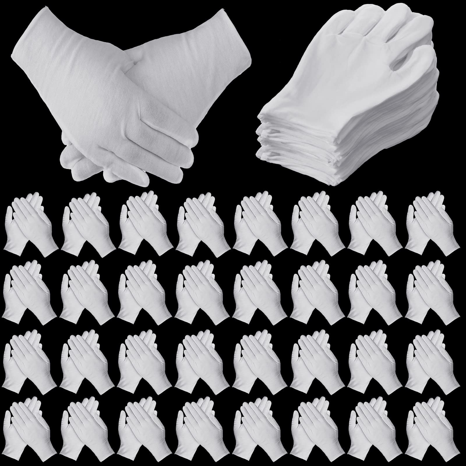 Gants coton Funtery, paquet de 240 pièces, parfaits pour une utilisation quotidienne et le soin des mains.