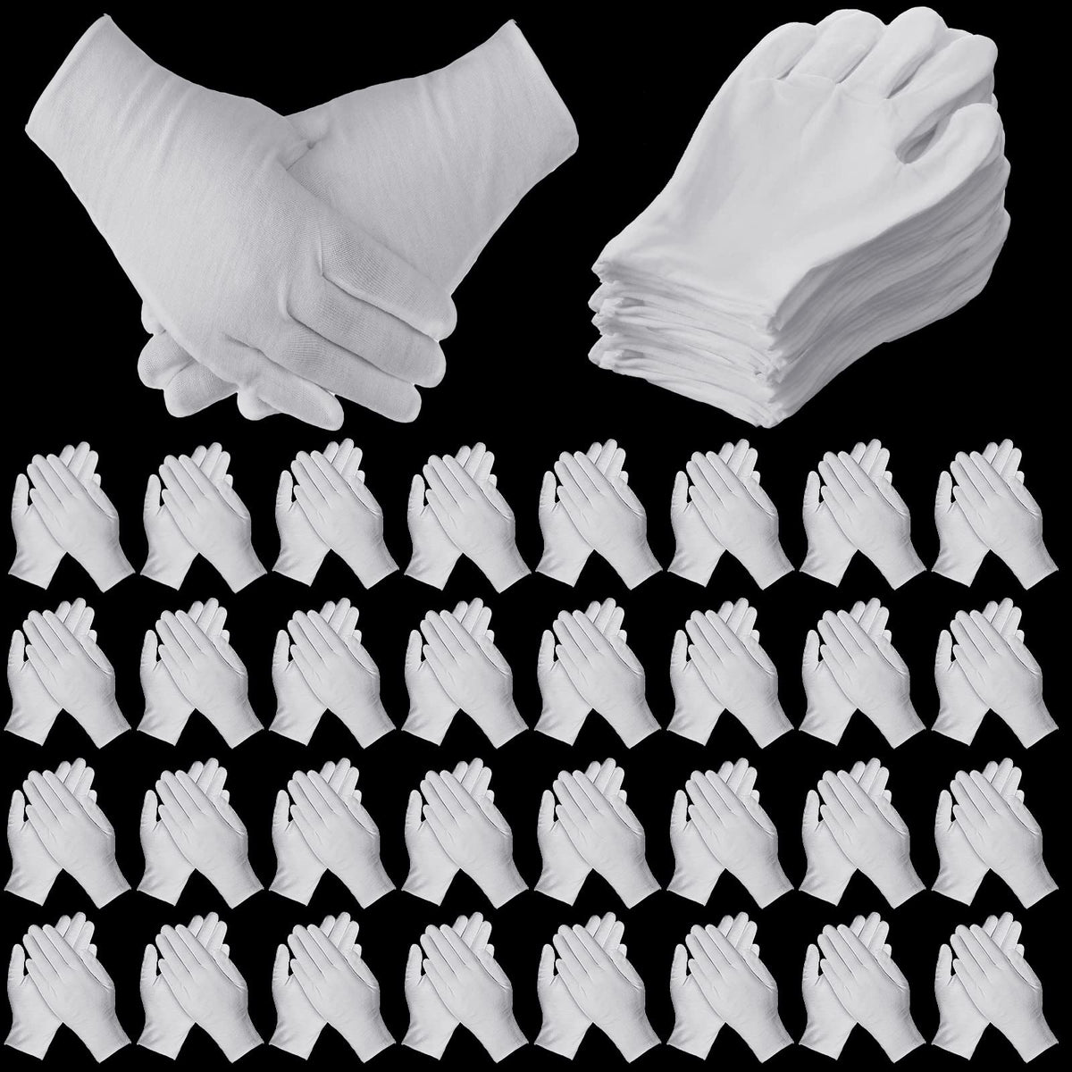 Gants coton Funtery, paquet de 240 pièces, parfaits pour une utilisation quotidienne et le soin des mains.