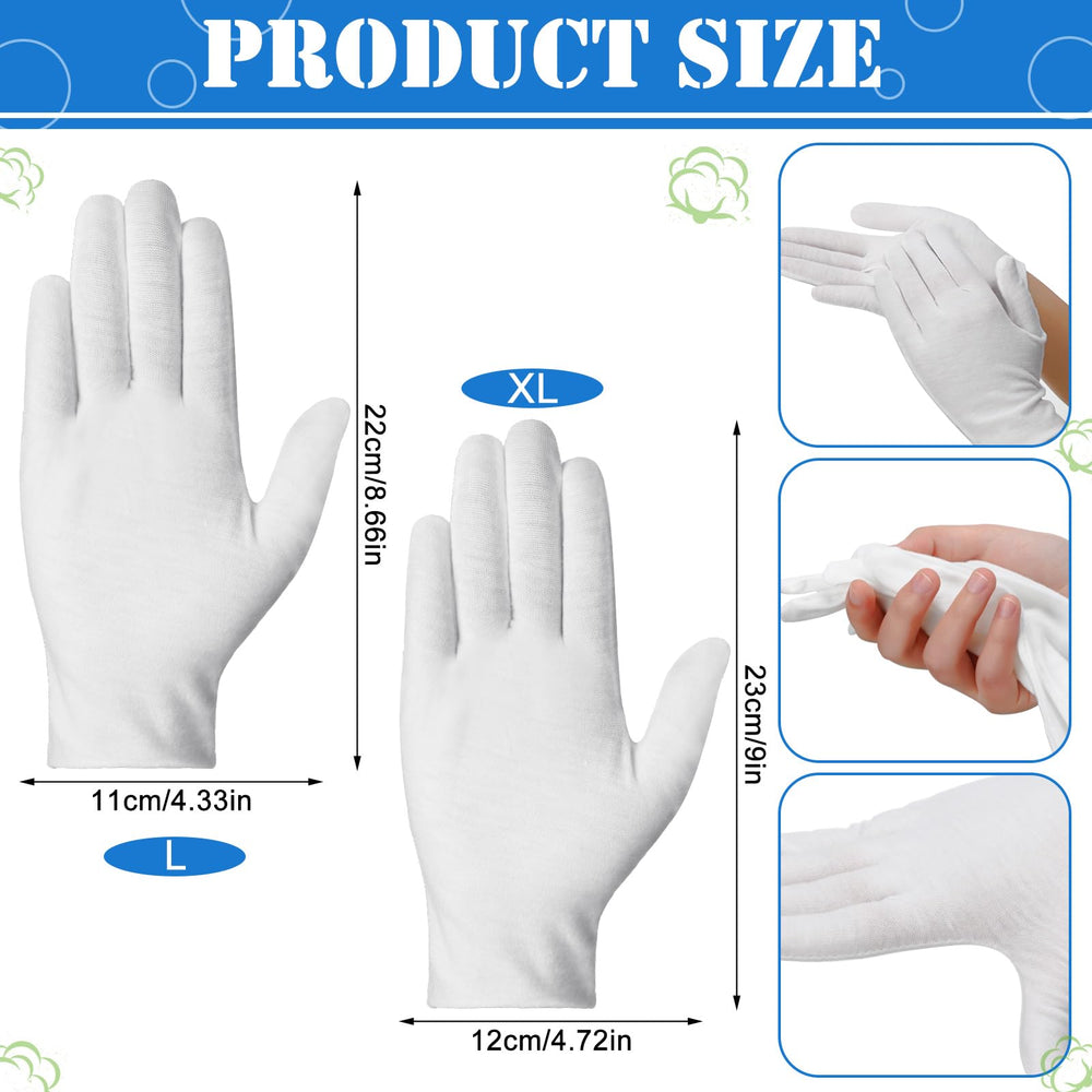 Gants coton Funtery, taille adaptée 8,6 pouces pour hommes et femmes.