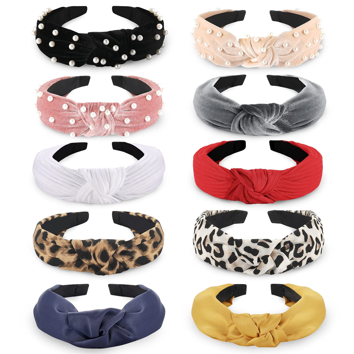 Bandeau Funtopia en perles avec noeud large, élégant pour tenue chic