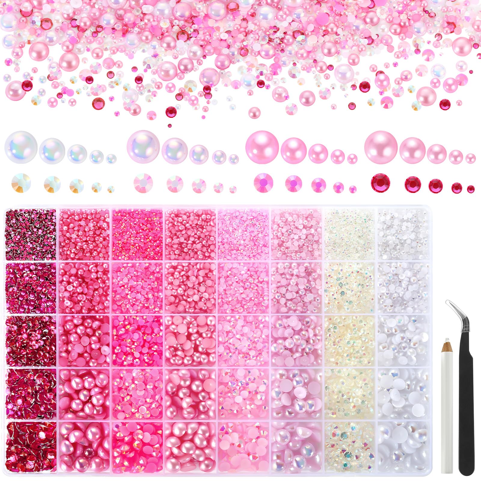 Funtopia perles rose à dos plat 10mm, accent spectaculaire pour projets créatifs