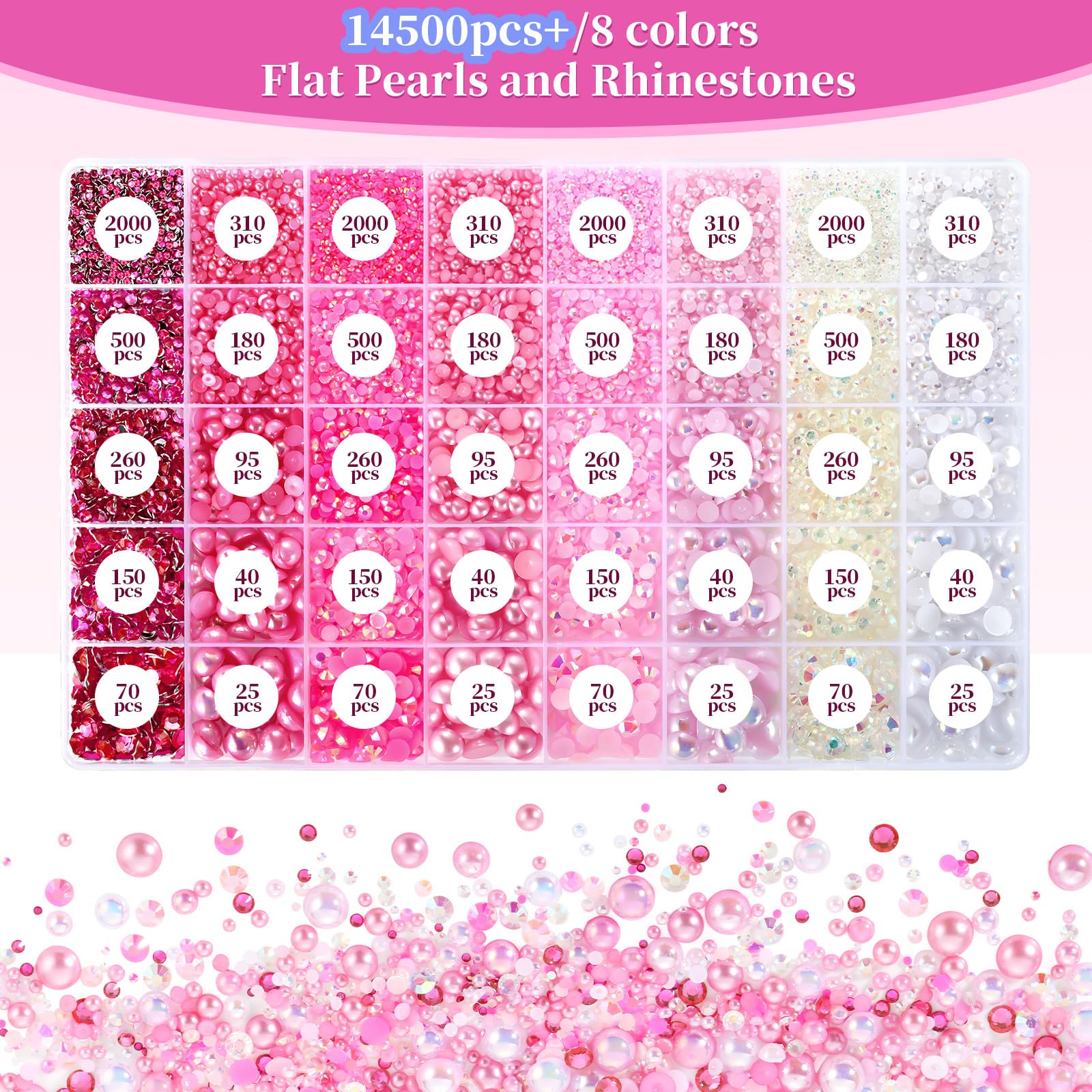 Funtopia perles rose à dos plat 3mm, embellissement précis pour accessoires
