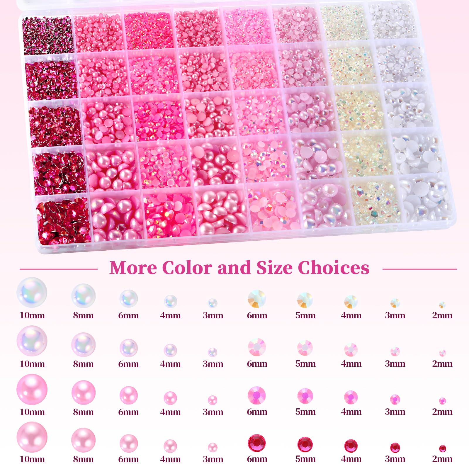 Funtopia perles rose à dos plat 4mm, éclat durable pour ongles