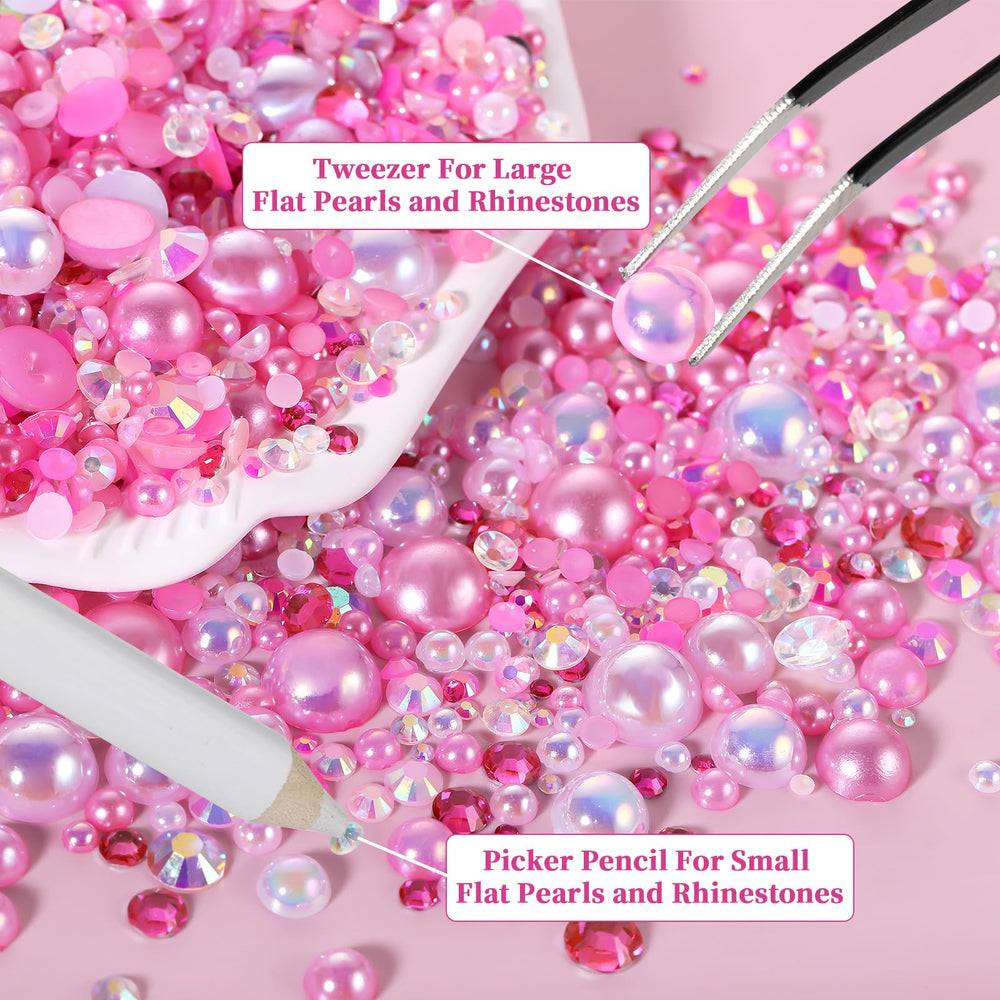 Funtopia perles rose à dos plat 5mm, brillance luxueuse pour textiles